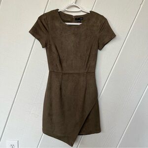 Aqua Olive Green Short Sleeve Dress